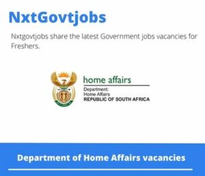 Department of Home Affairs Immigration Officer Vacancies in Calvinia 2023